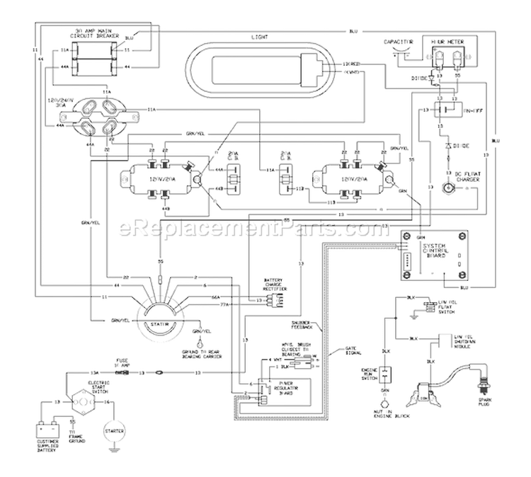 Page H Diagram and Parts List for 1678-0  Briggs and Stratton Generator